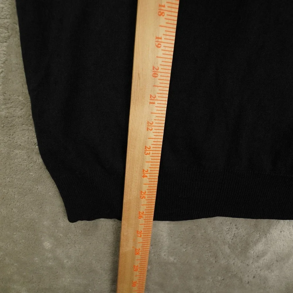 Banana Republic Silk Cashmere Quarter Zip Sweater Men's Large Black Quiet Luxury